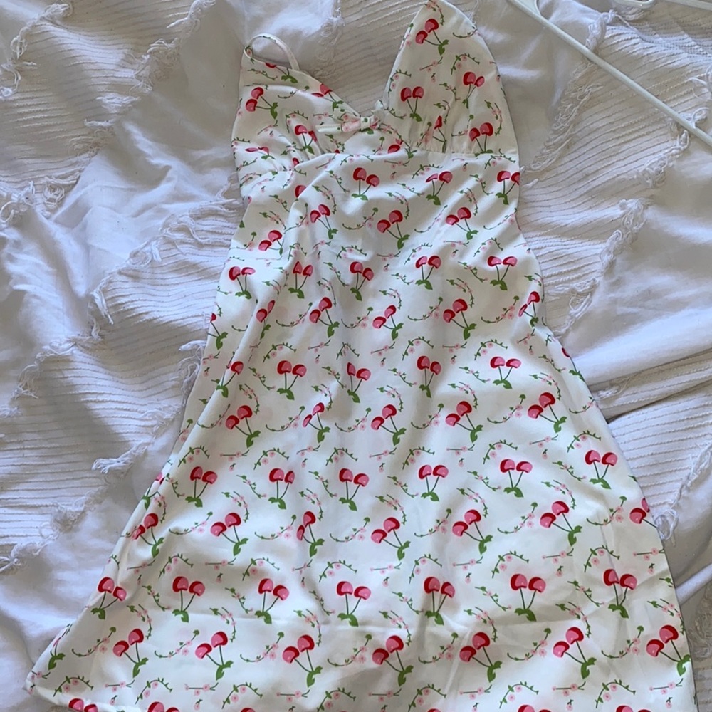 Cherry silk dress